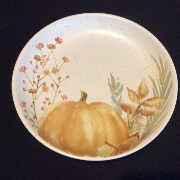 Linden Street Harvest Pumpkin 4 Salad Plates Used in Original Box Thanksgiving - Picture 4 of 15